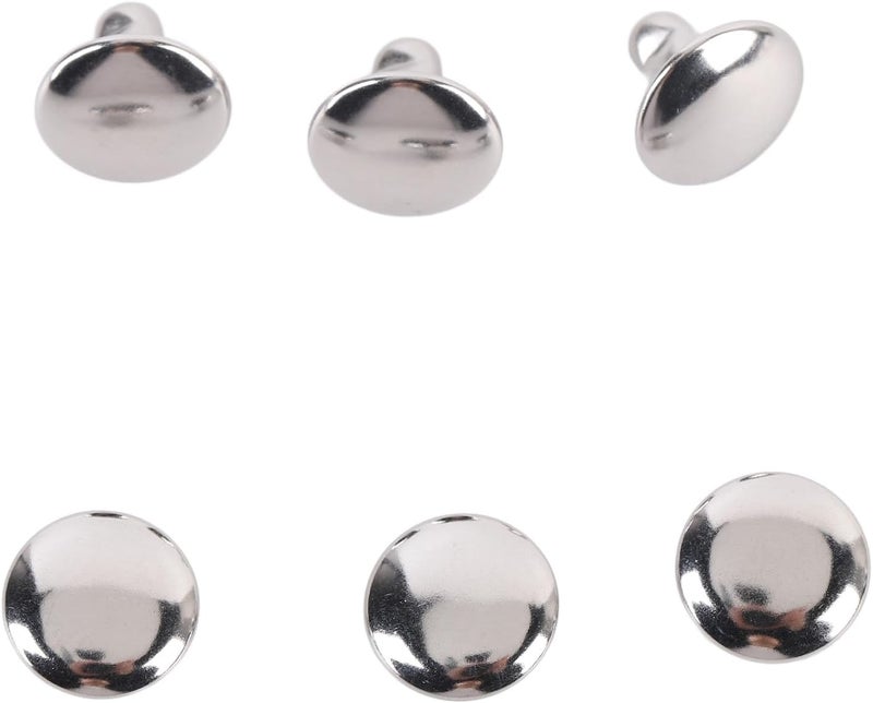 500 Set Leather Crafting Rivets, Double Cap Leather Rivets, Stainless Steel 9x6mm Metal Rivets for Handcraft, Belt Repair, Apparel, Boots, Handbags with Polished Finish - Image 3