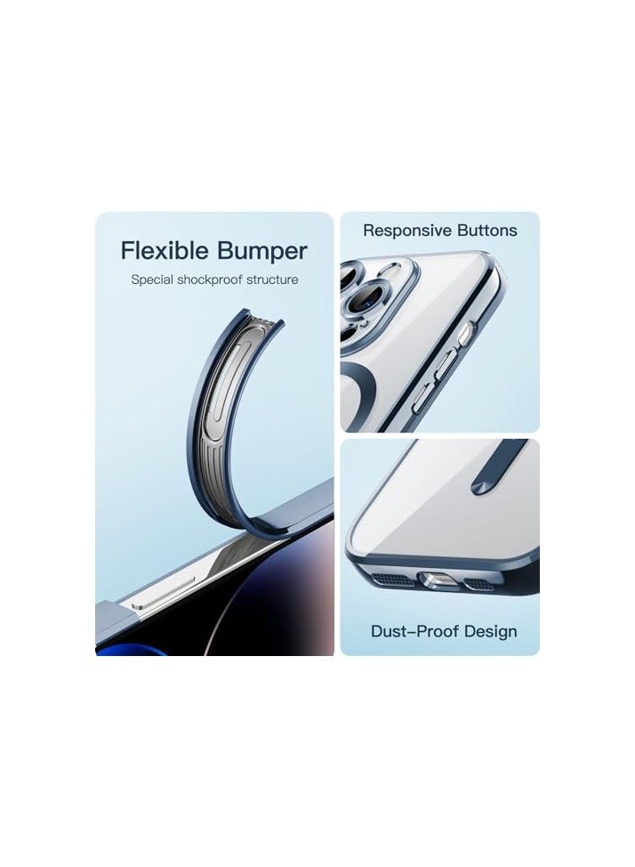 JETech Soft Clear Case for iPhone 14 Pro 6.1-Inch, Camera Lens Full Protection, Compatible with MagSafe Wireless Charging, Shockproof Electroplated TPU Phone Cover (Blue) - Image 3