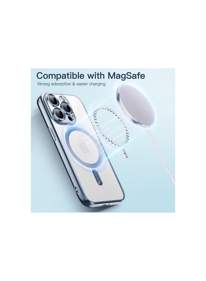 JETech Soft Clear Case for iPhone 14 Pro 6.1-Inch, Camera Lens Full Protection, Compatible with MagSafe Wireless Charging, Shockproof Electroplated TPU Phone Cover (Blue) - Image 4