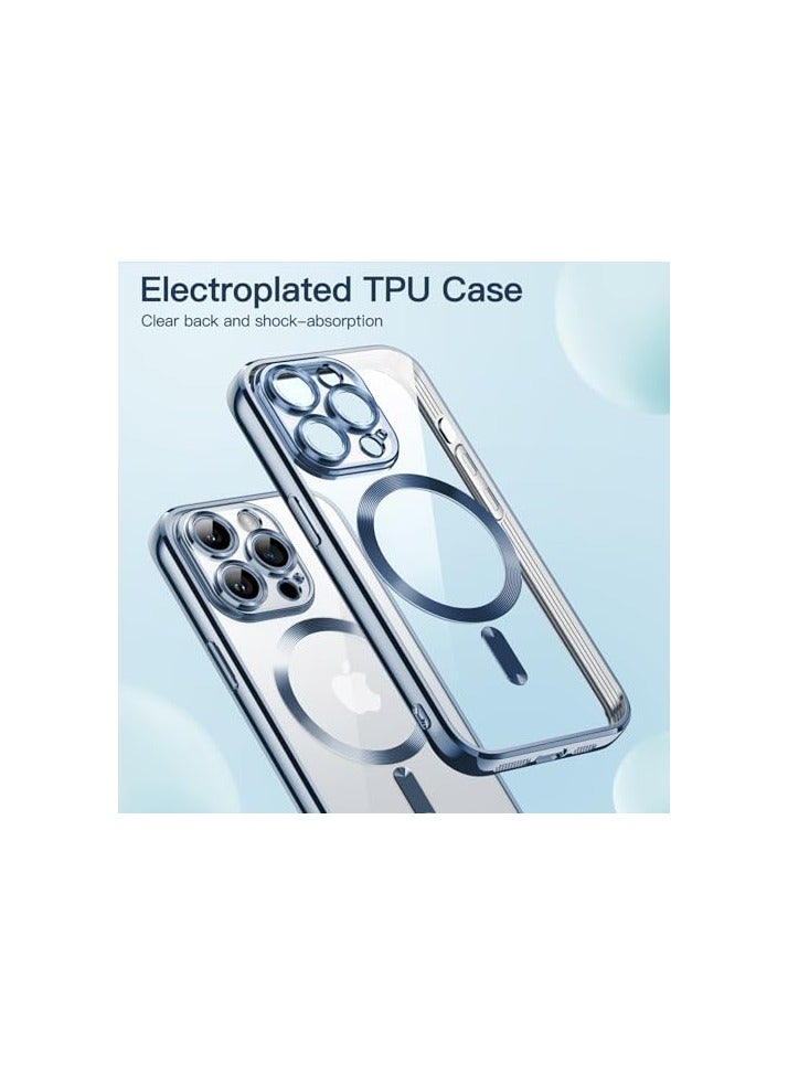 JETech Soft Clear Case for iPhone 14 Pro 6.1-Inch, Camera Lens Full Protection, Compatible with MagSafe Wireless Charging, Shockproof Electroplated TPU Phone Cover (Blue) - Image 5
