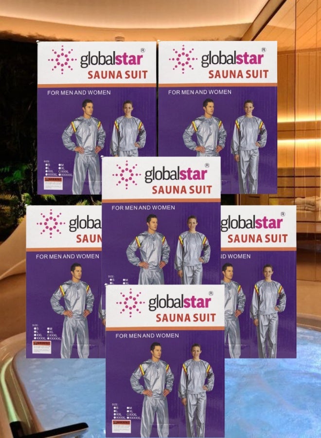 Global Star 6 Pieces Sauna Suit XXXL For Men And Women - Image 1