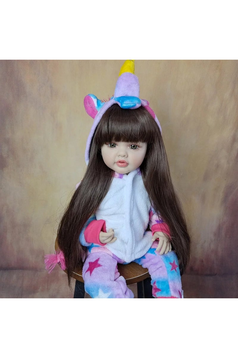 إيروريكس دمية طفلة حديثة الولادة واقعية من BZDOLL، طولها 55 سم (22 بوصة)، بجسم كامل من السيليكون الناعم. - Image 1