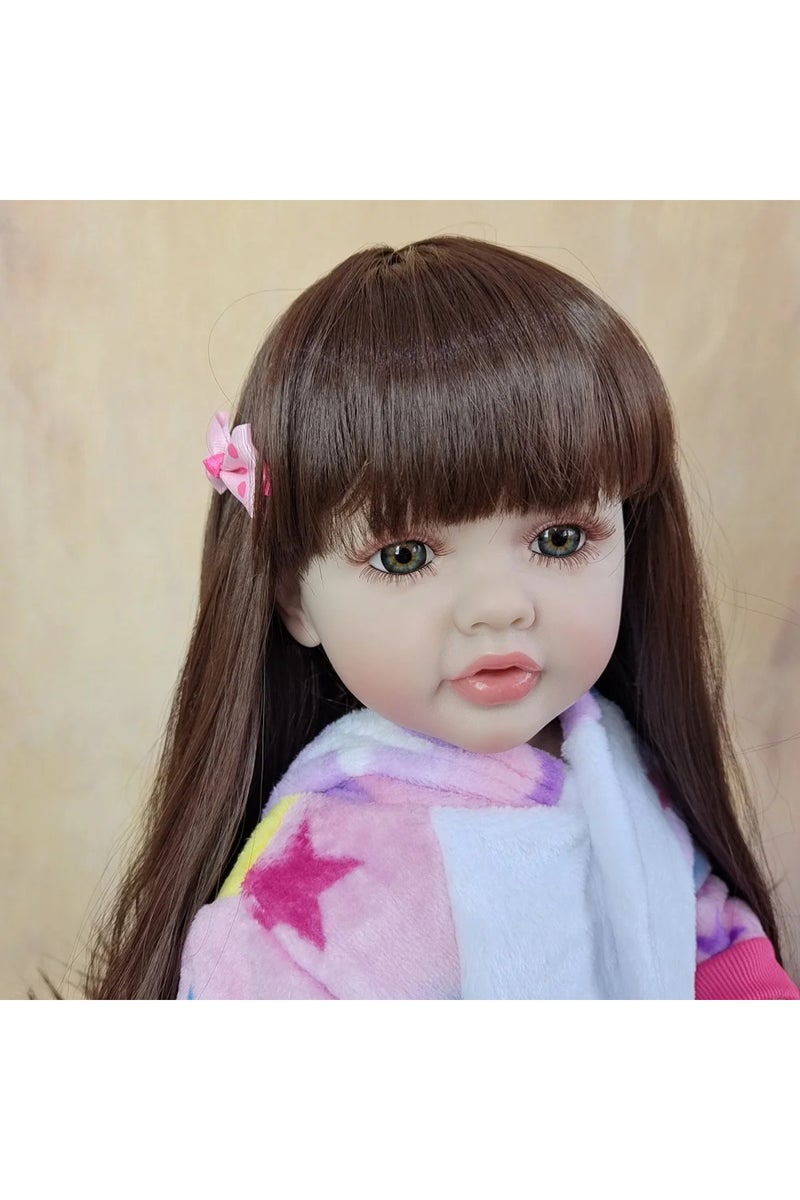 إيروريكس دمية طفلة حديثة الولادة واقعية من BZDOLL، طولها 55 سم (22 بوصة)، بجسم كامل من السيليكون الناعم. - Image 4