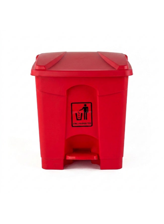 EK Bins Mini Step Trash Bin | Plastic Matte Finish | Suitable For Bathrooms & Kitchens | Red | 20 Liters - Image 1