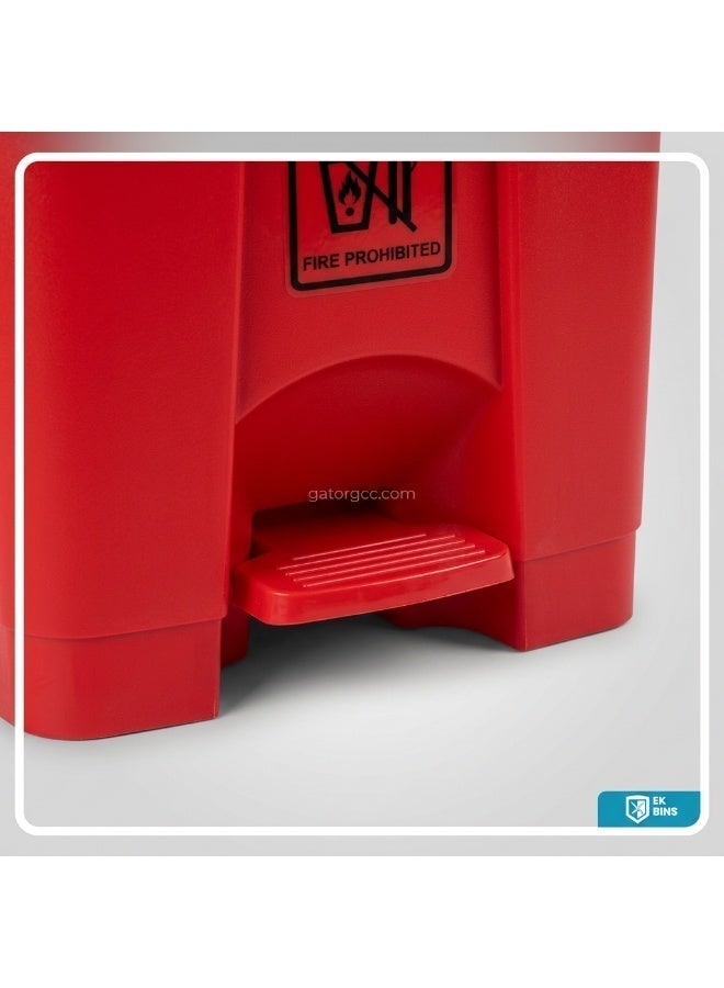 EK Bins Mini Step Trash Bin | Plastic Matte Finish | Suitable For Bathrooms & Kitchens | Red | 20 Liters - Image 3