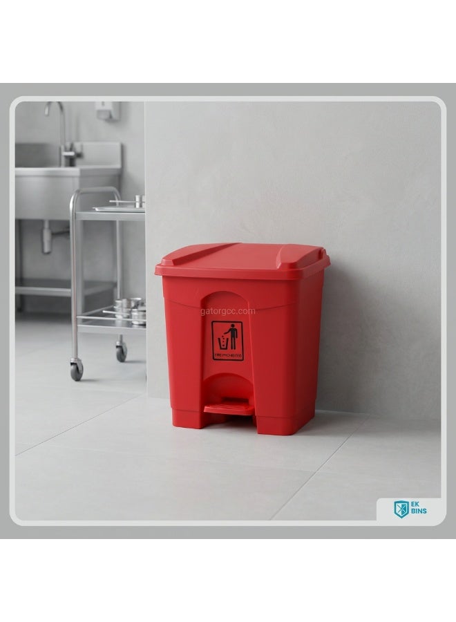 EK Bins Mini Step Trash Bin | Plastic Matte Finish | Suitable For Bathrooms & Kitchens | Red | 20 Liters - Image 5