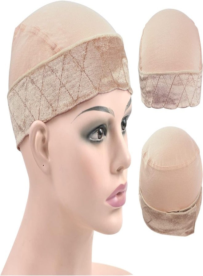 YTBYT Wig Grip Cap for Women Non Slip with Wig Grip Band 2-in-1 Adjustable Bamboo Fiber Wig Caps for Women (Beige) - Image 1