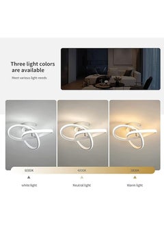 Arabest Modern LED Ceiling Light, Round Geometry Ceiling Lamp, Chic Chandelier Tricolor for Hallway, Living Room, Bedroom 24W Dia 25CM (Black)  - Image 5