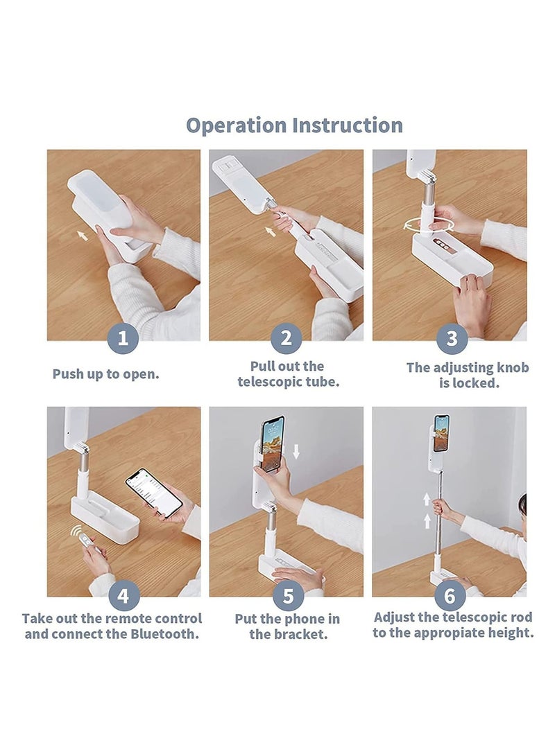 Video Recording Phone Holder, Foldable LED Light Stand, Portable Multifunction Holder, Kitchen Table Mount Stand - Image 5