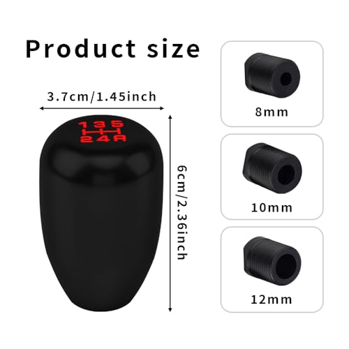 Kutyun Car Gear Shift Knobs, Manual Transmission Shift Knob, 5 Speed Car Stick Shift Knob with Adapter, Aluminum Alloy Shift Lever Knob, Universal Automatic Car Accessories for Manual Car - Image 2