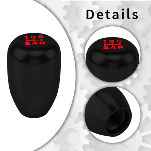 Kutyun Car Gear Shift Knobs, Manual Transmission Shift Knob, 5 Speed Car Stick Shift Knob with Adapter, Aluminum Alloy Shift Lever Knob, Universal Automatic Car Accessories for Manual Car - Image 3