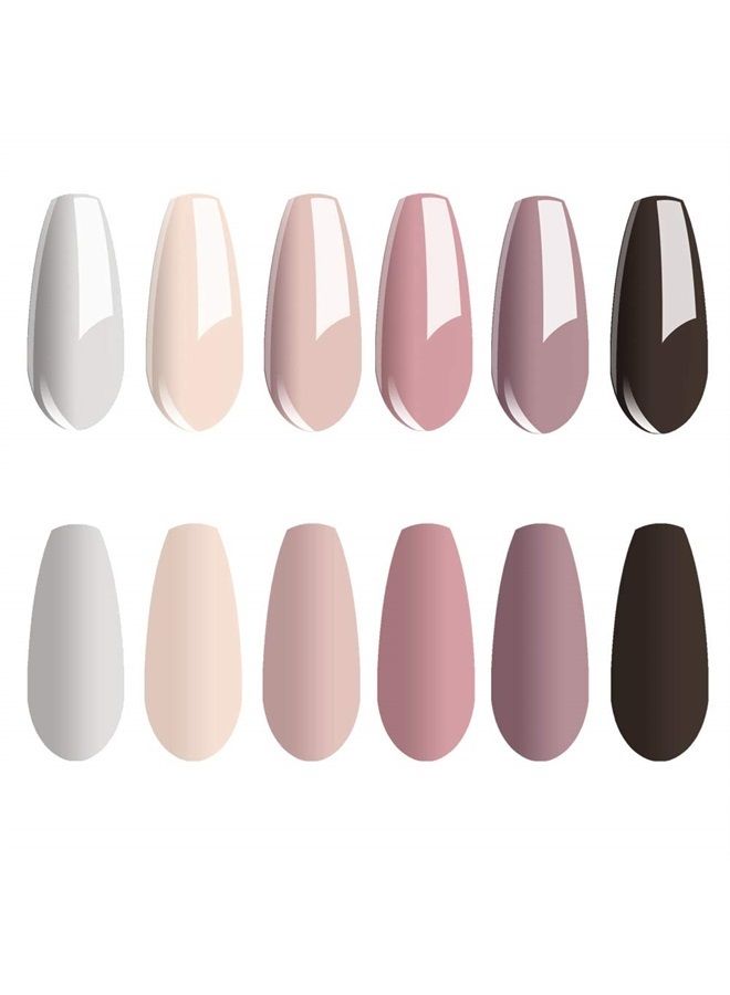 Vishine Gel Nail Polish Set, Soak Off UV LED Nude Maroon Gel Nail Polish Color Set Of 6pcs X 8ml - Image 5