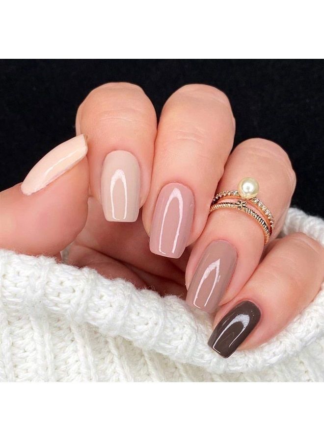 Vishine Gel Nail Polish Set, Soak Off UV LED Nude Maroon Gel Nail Polish Color Set Of 6pcs X 8ml - Image 2