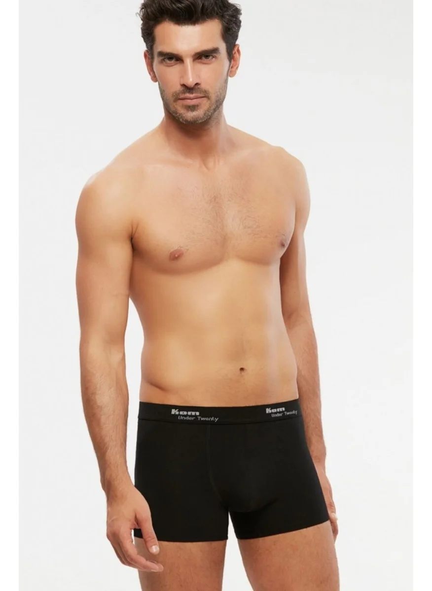 KOM Men's Black Lycra Boxer Shorts 2 Pack