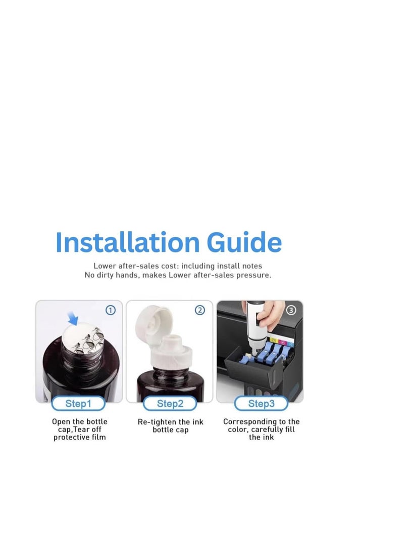 Terabyte متوافق مع حبر صبغة قابل للتعبئة متوافق مع سلسلة Brother T BT6000BK BTD60BK BT-D60BK متوافق مع DCP T520W، T300، T310، T420W، T500W، T220، T700W، T820DW، T910W، T4000DW (أسود) - Image 4