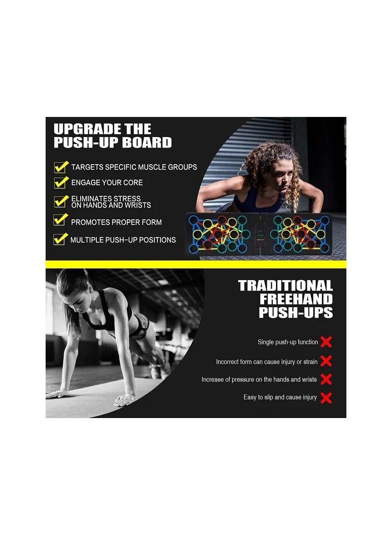 Generic 1-Piece Home Fitness Equipment Chest Abs Trainer Push Up Board,24 in 1 Multifunctional System Fitness Push Up Training Board,Professional Equipment to Burn Fat Strength Training Arm  - Image 2