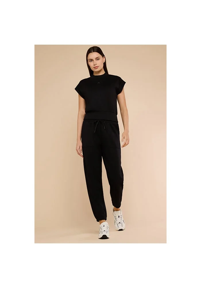 R&b Solid Top with Mock Neck and Short Sleeves