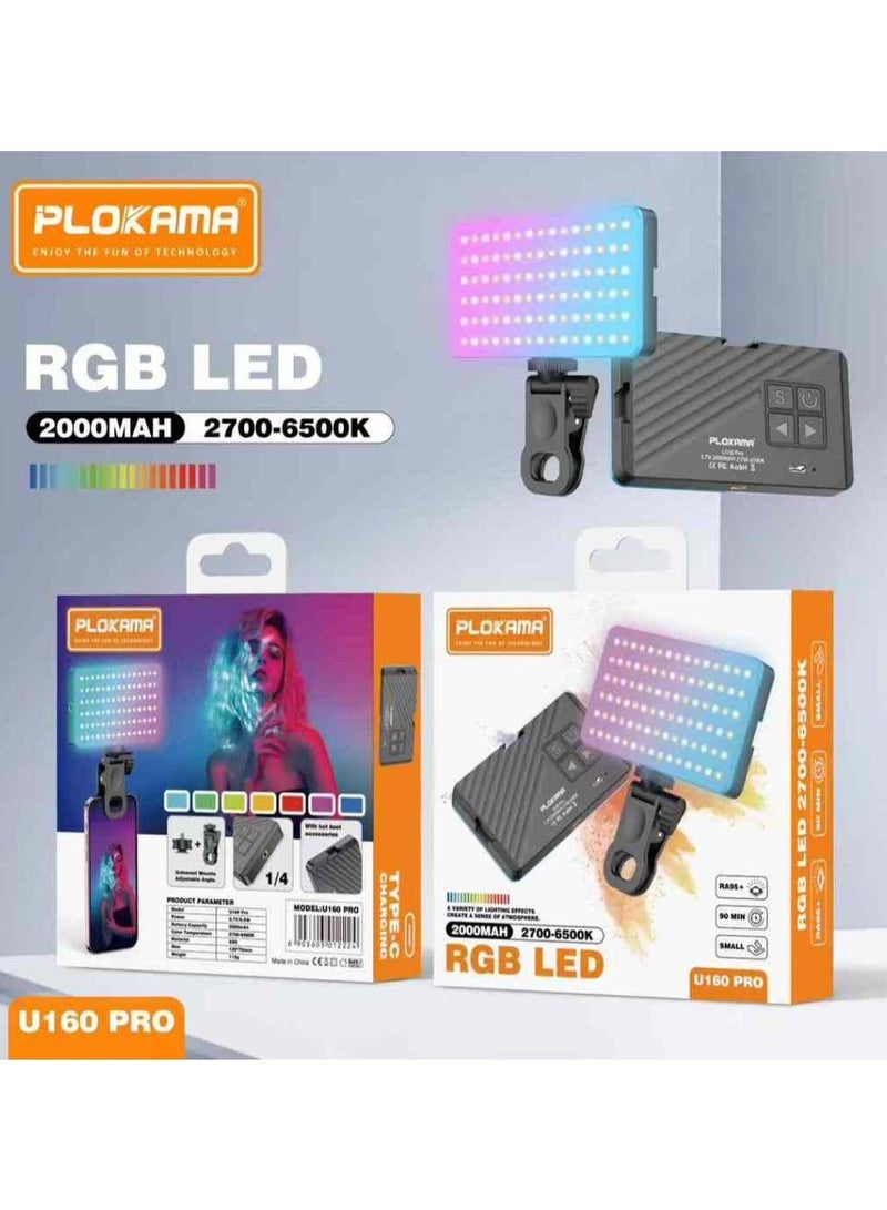 High Quality RGB LED Fill Light Plokama U160 Pro for Creative Photography & Videography - Image 2