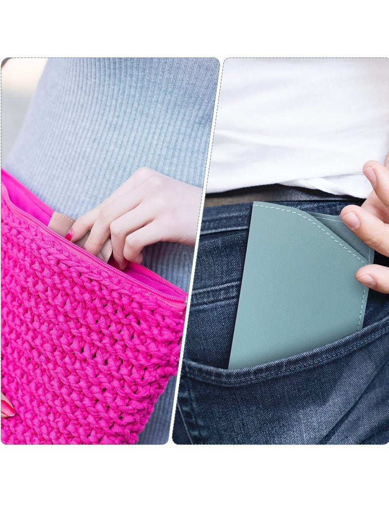 SOLARAE Soft Glasses Cases, 6pcs Leather Eyeglasses Case,7x3 Inch Portable Glasses Case Soft Pouch Leather Sunglasses Pouch for Women Men Kids Adults (6 Colors) - Image 4