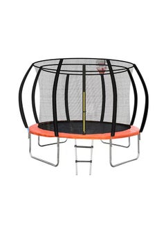 JSAITOYS 10FT Big Round Kids Sport Play Trampoline with Basketball Hoop  - Image 1