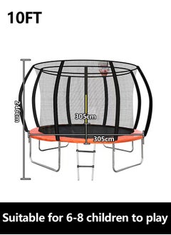JSAITOYS 10FT Big Round Kids Sport Play Trampoline with Basketball Hoop  - Image 2