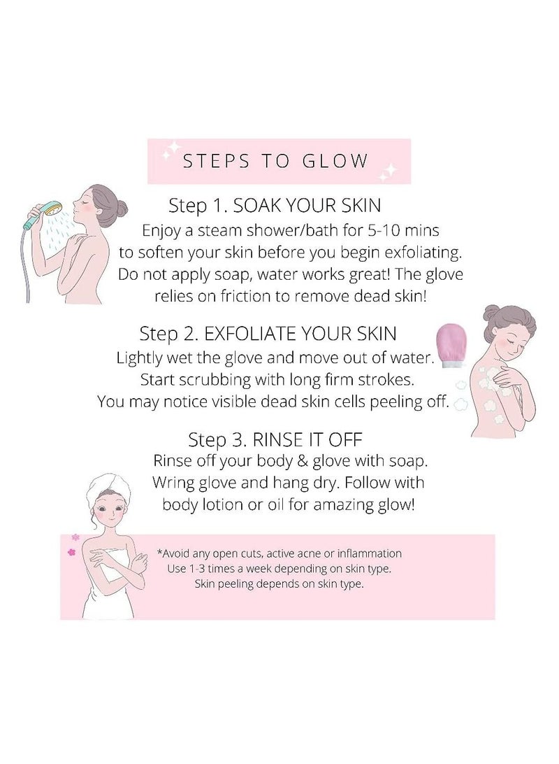 3 Pack Exfoliating Moroccan Hammam Mitt Scrub Gloves Remove Dead Skin Bath Body Scrub Mitt for All Skin Types and Improve Blood Circulation Shower Spa Dead Skin Cell Remover - Image 4