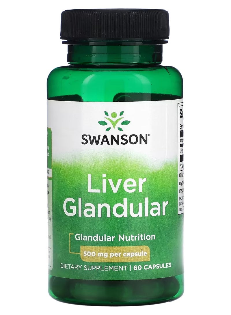 سوانسون، غدة الكبد، 500 ملغ، 60 كبسولة
