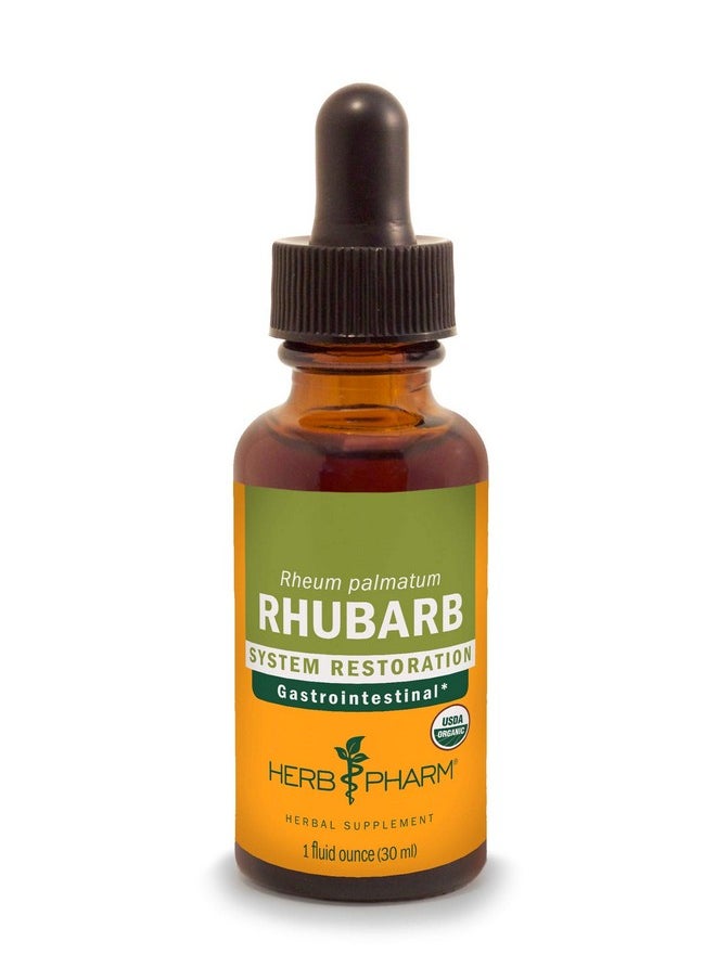 HERB PHARM Herb Pharm Certified Organic Rhubarb Liquid Extract for Digestive System Support, 1 Fl Oz (Pack of 1)  - Image 1