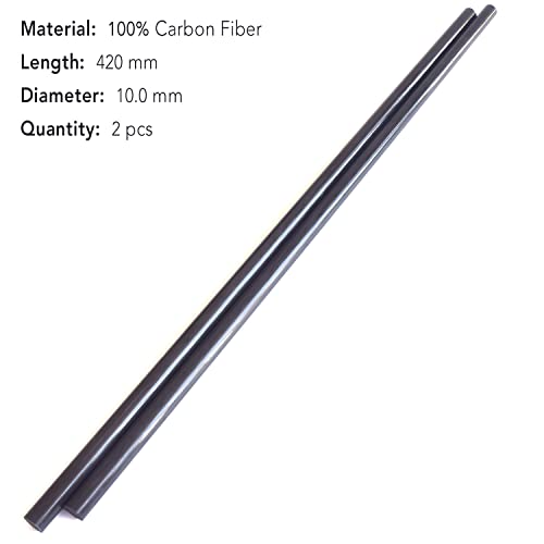 cncarbonfiber 2pcs 10mm Carbon Fiber Rods 10x420mm,10mm Solid Carbon Fiber Tube(pultrusion) Length 420mm - Image 2