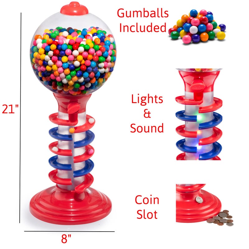 Playo Big Light and Sound Spiral Gumball Bank - 21" - Gumballs Included - Kids Twirling Style Candy Dispenser - Birthday Parties, Novelties, Party Favors and Supplies (Blue) - Image 3