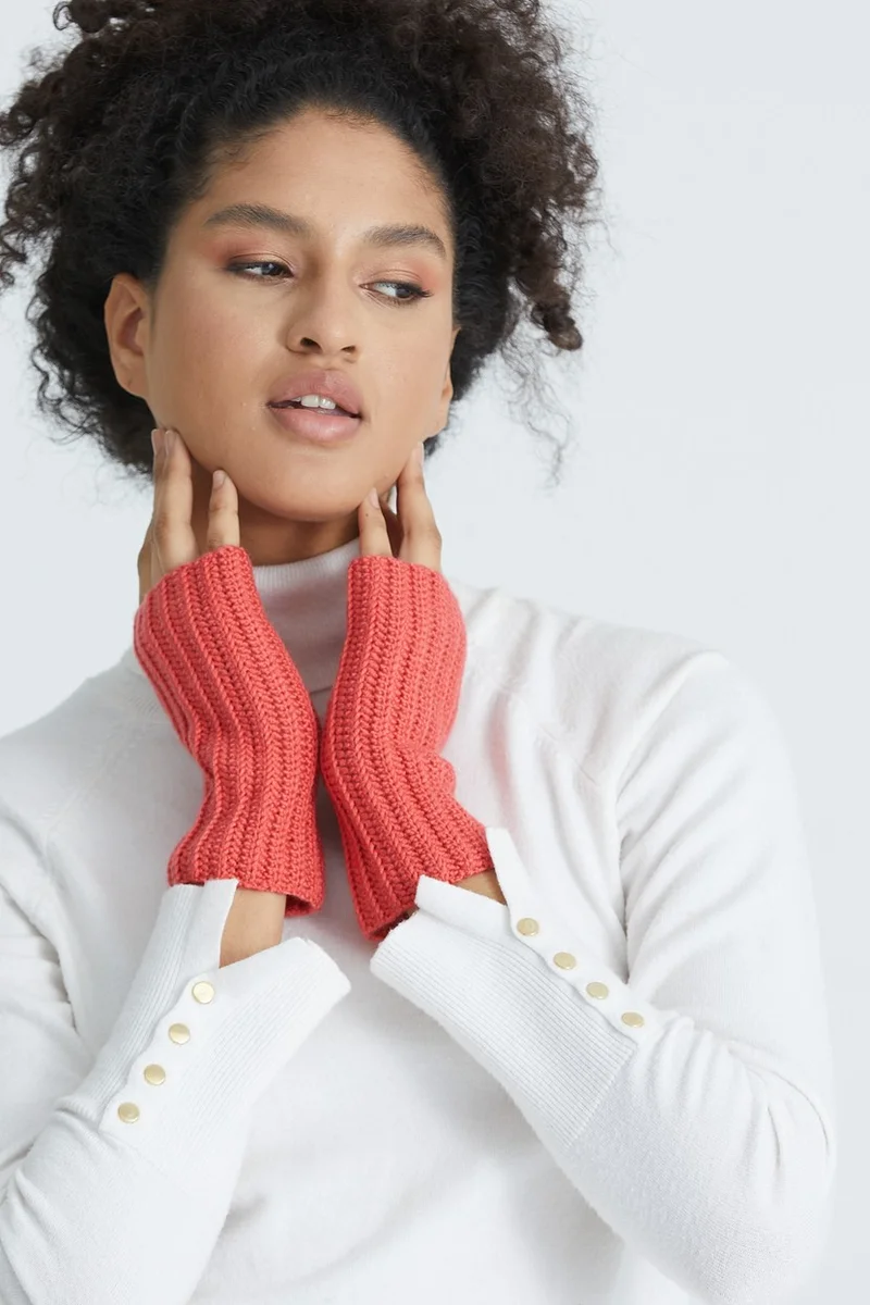 توينتي3 Women's Hand Knitted Fingerless Half Cut Gloves