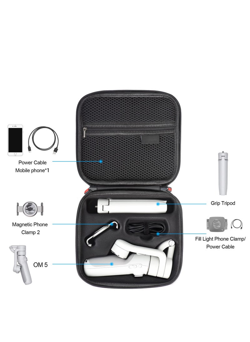 حقيبة OM 5 لملحقات DJI OM 5، حقيبة كتف تخزين محمولة، حقيبة سفر مقاومة للماء لجهاز تثبيت DJI OM5 - أسود - Image 3