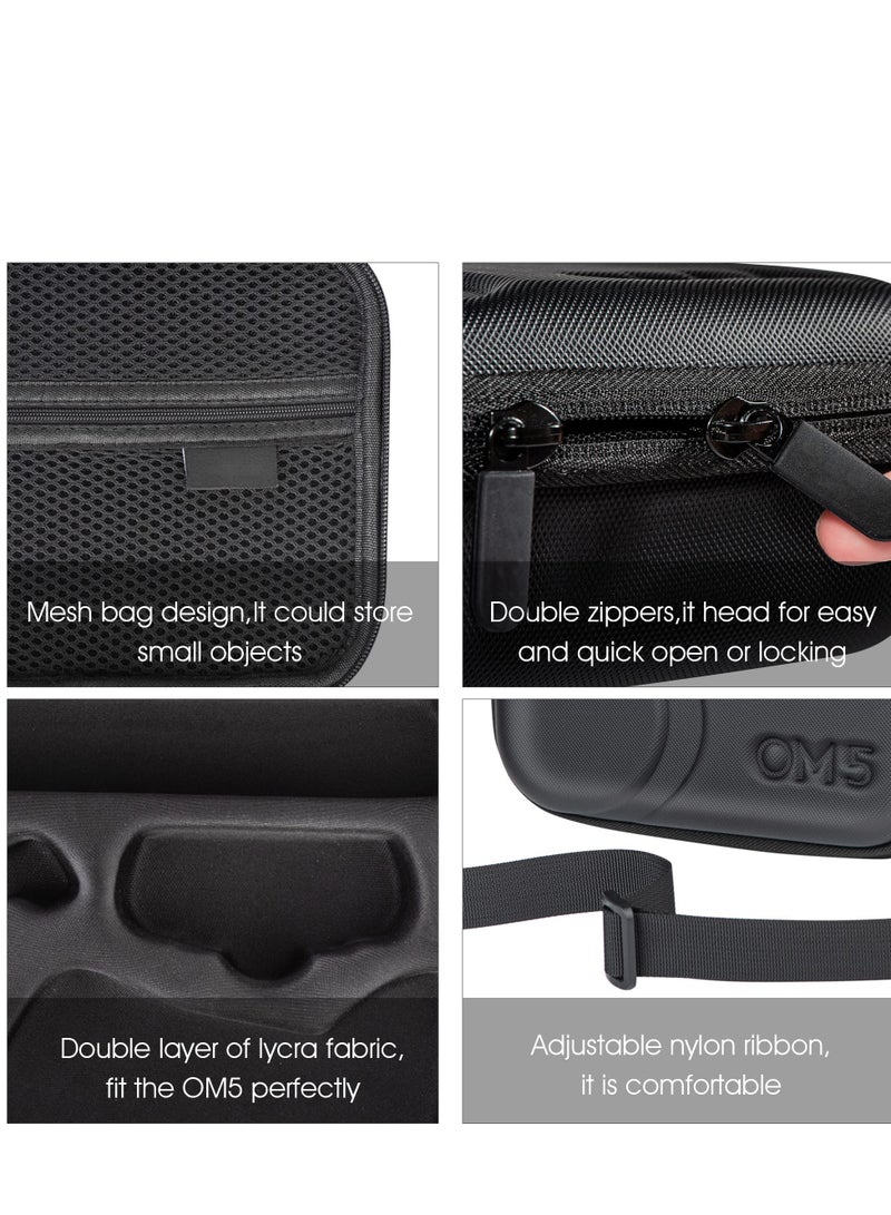 حقيبة OM 5 لملحقات DJI OM 5، حقيبة كتف تخزين محمولة، حقيبة سفر مقاومة للماء لجهاز تثبيت DJI OM5 - أسود - Image 4