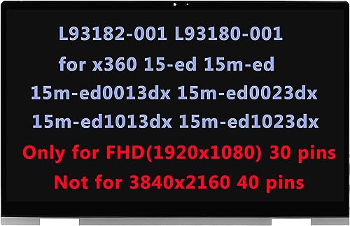ARUISIFX L93182001 L93180001 LCD Replacement for HP Envy x360 15ed 15med 15med0013dx 15med0023dx 15med1013dx 15med1023dx 15ed1055wm 15ED1071CL LCD Touch Screen Digitizer Assembly Bezel FHD - Image 1