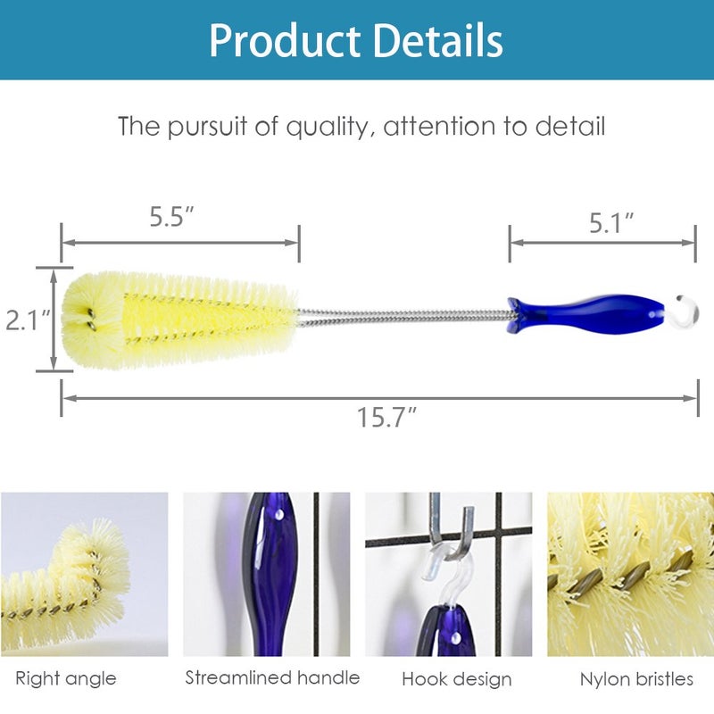FRMARCH Long Bottle Brush Cleaner -16" Bottle Cleaning Brush Flexional Water Bottle Cleaner Washer Tool for Water Bottles,Cup,Tumblers or Wine Stemware - Image 2