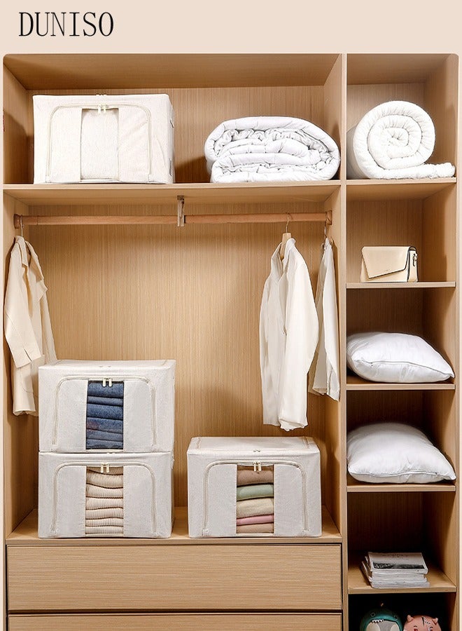 DUNISO Clothes Storage Organizer, Visible Drawer Organizers，Foldable Closet Organizer Bins，Moisture and Mold Prevention，with Clear Window，Zippers and Handles，for Shirts, T-Shirts, Kids Jeans, Scarves, And Baby Clothes，40*30*20cm - Image 2