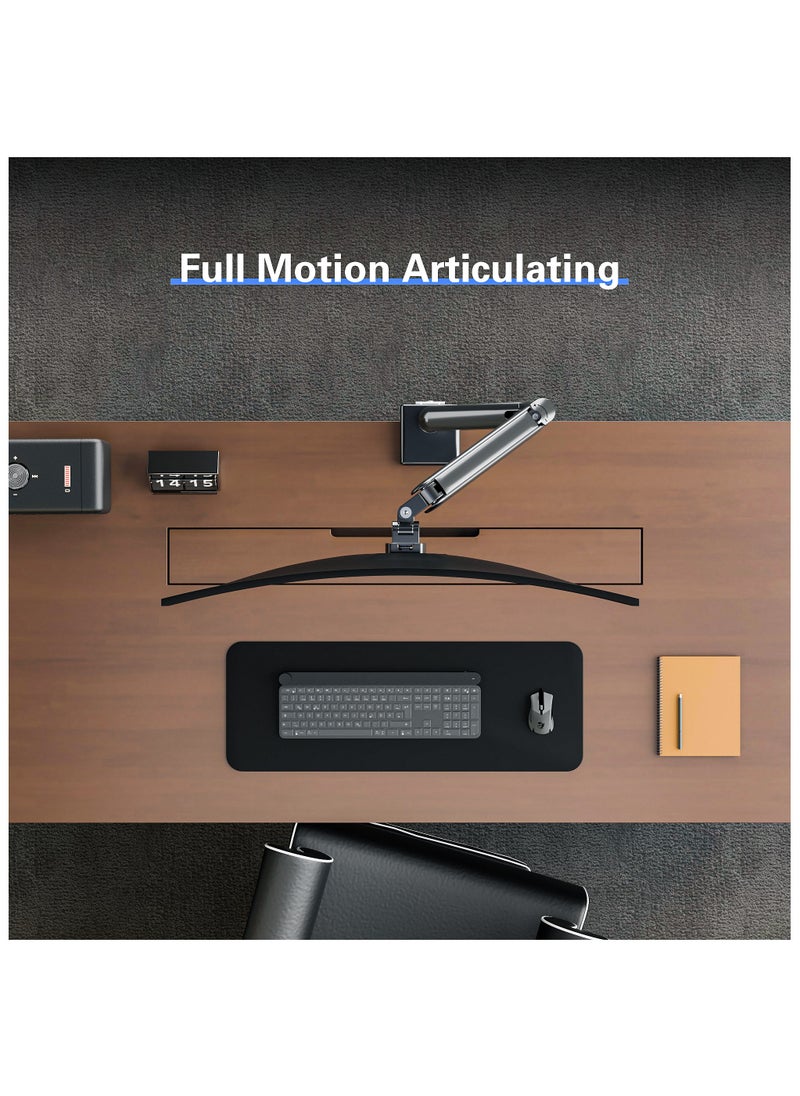 ETHU - ETHU Single Monitor Arm for 17-49" Screens heavy duty UP to 16KGs/35lbs Single Monitor Stand Fully Adjustable C-Clamp & Grommet 2-Way Assembling VESA Mount 75mm 100mm Silver-Black - Image 1