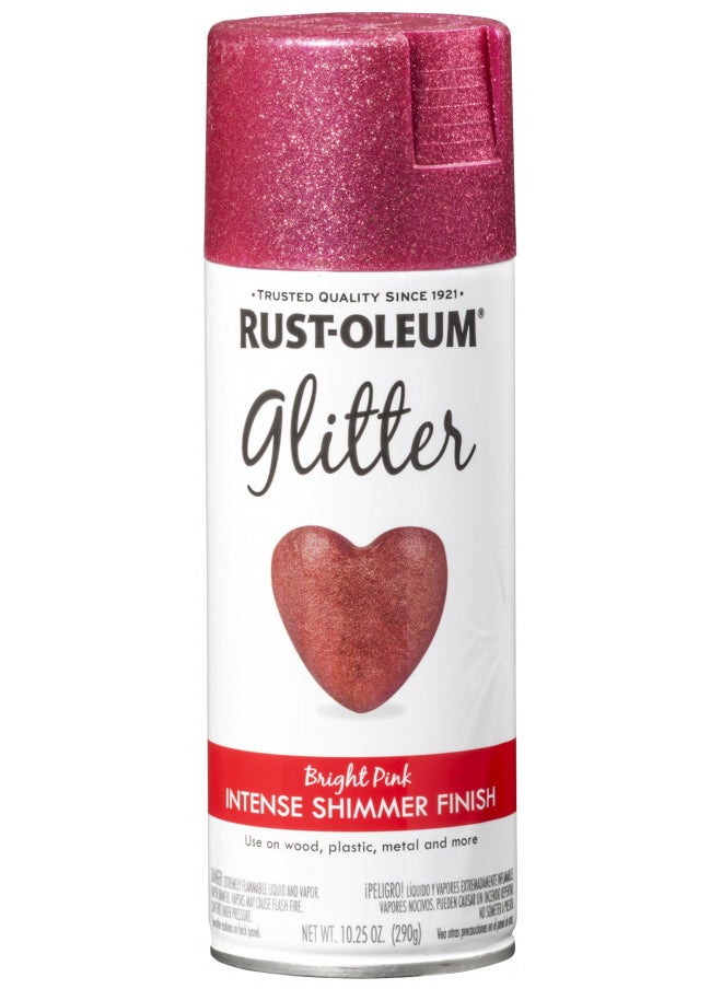 RUST-OLEUM Rust-Oleum 301818 Specialty Glitter Spray Paint, 10.25 oz, Bright Pink  - Image 1