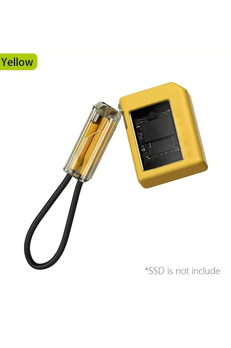 شارج غلاف خارجي للقرص الصلب، حافظة SSD خارجية مقاومة للماء والغبار، صندوق محرك أقراص الحالة الصلبة صغير ومريح مع نظام تبريد نشط، (قطعة واحدة، أصفر) - Image 1