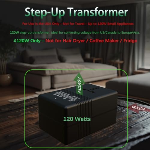 Dadaodadao 120Watts, Voltage Converter 110v to 220v, 110 to 220 Voltage Converter, Transformador de 110 a 220, Step up Transformer 110v to 220v, Applicable to Appliances with a Power of 120 Watts or Less - Image 5