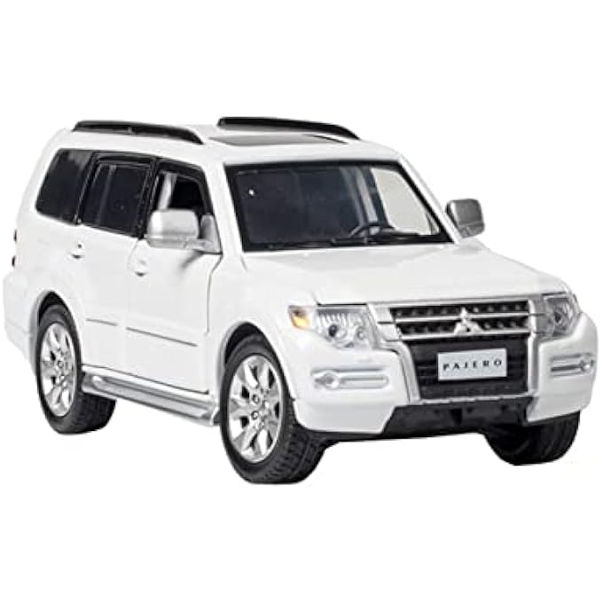 1/32 FOR MITSUBISHI PAJERO V97 ALLOY CAR MODELS TOY SIMULATION OFF ROAD VEHICLE MODEL FRONT WHEELS ARE STEERABLE KIDS CHILDREN GIFTS (COLOR : WHITE NO BOX) - Image 1
