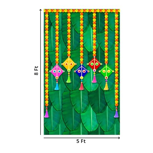 Sri Yagnaa (Pongal - 6) - Pongal Backdrop Cloth for Decoration - Sankranthi Theme Backdrop - Backdrop for Pongal Festival - Festival Decorative Backdrops - 5x8 ft - Image 2