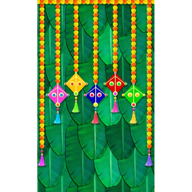 Sri Yagnaa (Pongal - 6) - Pongal Backdrop Cloth for Decoration - Sankranthi Theme Backdrop - Backdrop for Pongal Festival - Festival Decorative Backdrops - 5x8 ft - Image 3