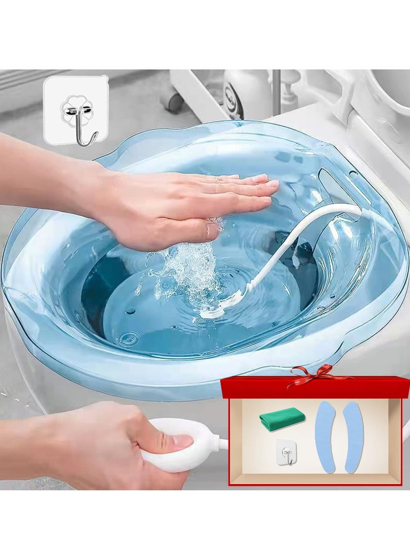 Arabest Sitz Baths for toilet Seat with Gifts,Sitz Bath for Postpartum Care Sitz Bath for Hemorrhoids with Flusher Pregnant Women Yoni Steam Seat,Soaking Basin Ues for Inflammation Treatment,Fits Universal Toilet - Image 1