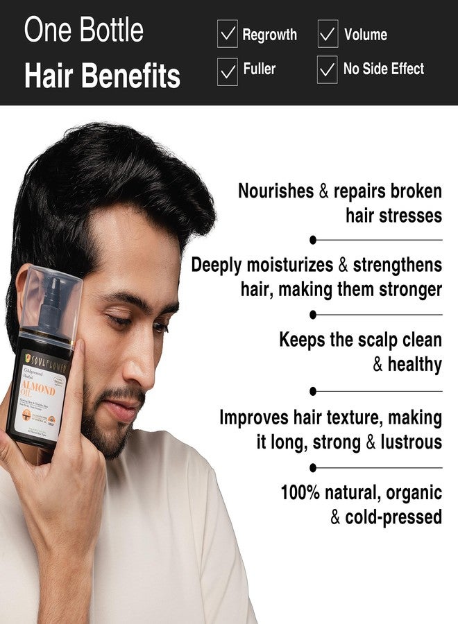 Soulflower Herbal Almond Oil (Badam Tail) Rich in Vitamin E for Healthy Hair, Skin, Face,Under Eye & Baby Massage - Pure, Natural & Coldpressed - Image 4