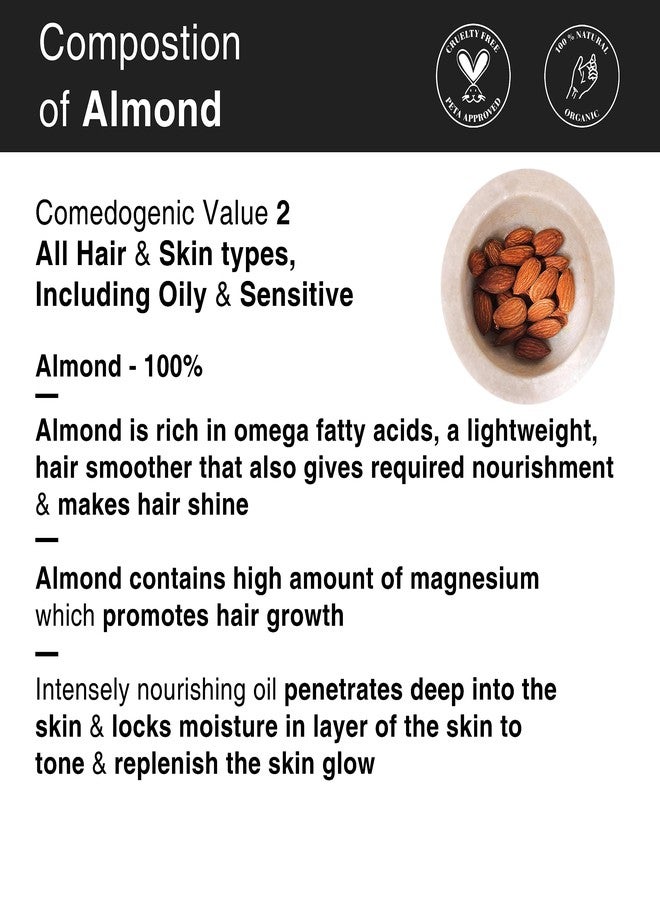Soulflower Herbal Almond Oil (Badam Tail) Rich in Vitamin E for Healthy Hair, Skin, Face,Under Eye & Baby Massage - Pure, Natural & Coldpressed - Image 2