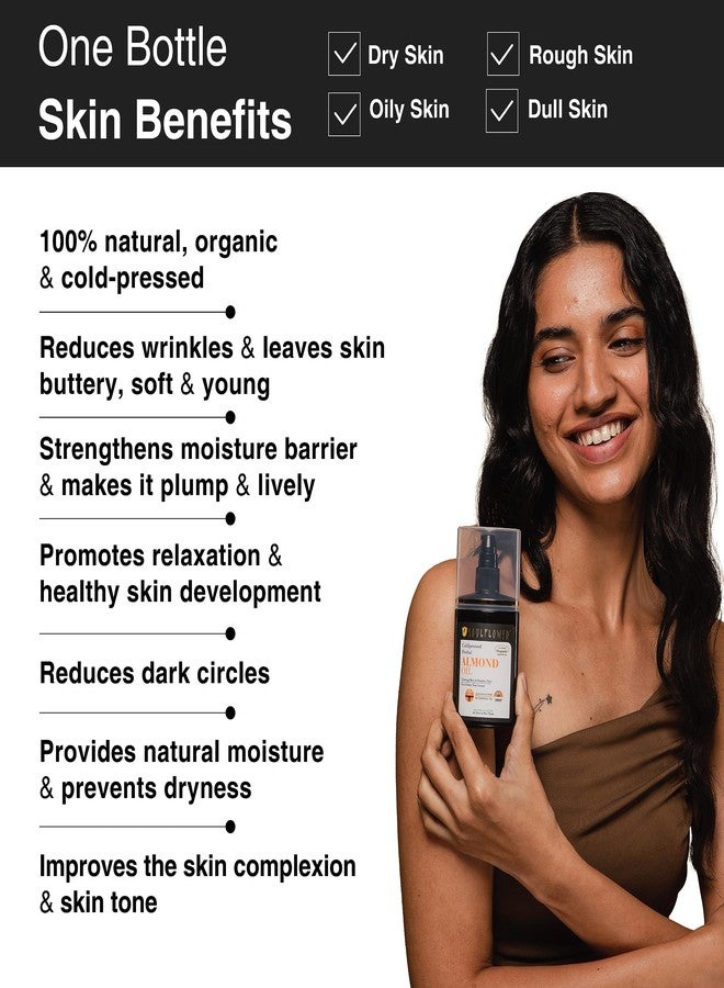 Soulflower Herbal Almond Oil (Badam Tail) Rich in Vitamin E for Healthy Hair, Skin, Face,Under Eye & Baby Massage - Pure, Natural & Coldpressed - Image 3