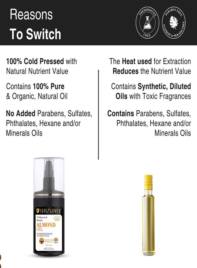 Soulflower Herbal Almond Oil (Badam Tail) Rich in Vitamin E for Healthy Hair, Skin, Face,Under Eye & Baby Massage - Pure, Natural & Coldpressed - Image 5