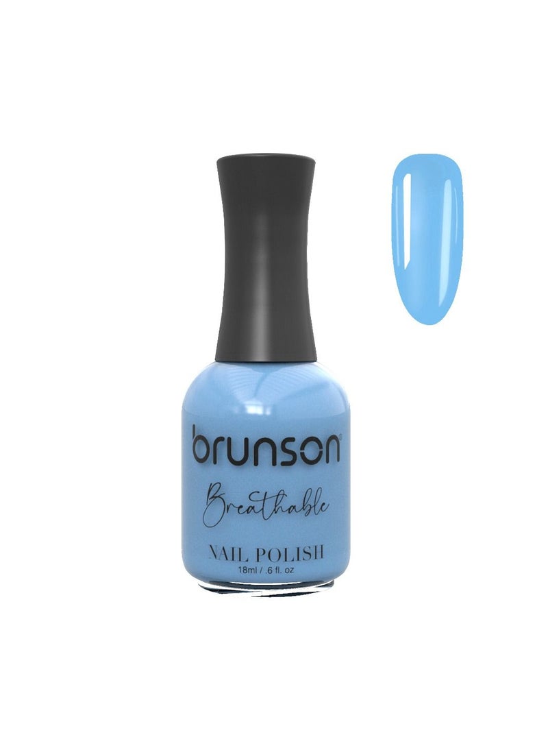 Brunson Breathable Nail Polish Halal Nail Lacquer Wudu Friendly Quick Dry Long Lasting Easy Peel Off Glossy Shine Water Based Nail Paint 18ml