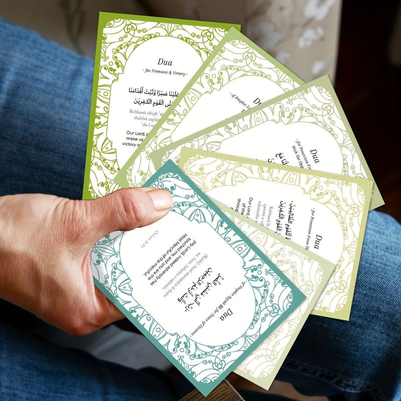 40pcs Elegant Ramadan Prayer Cards With Quranic Phrases Matte Finish English Translation For Daily Reflection And Inspiration Spiritual Gift Set With 38 Duas And 2 Blank Cards Perfect For Eid - Image 4
